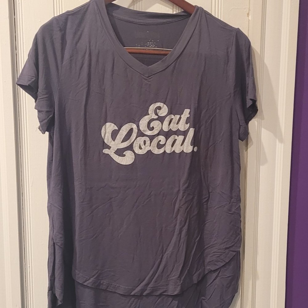 Latched Mama Eat Local V-Neck Tee